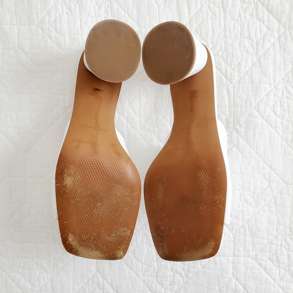 SOLD ASOS DESIGN Health Premium Leather Heeled Mules In White - Picture 6 of 8